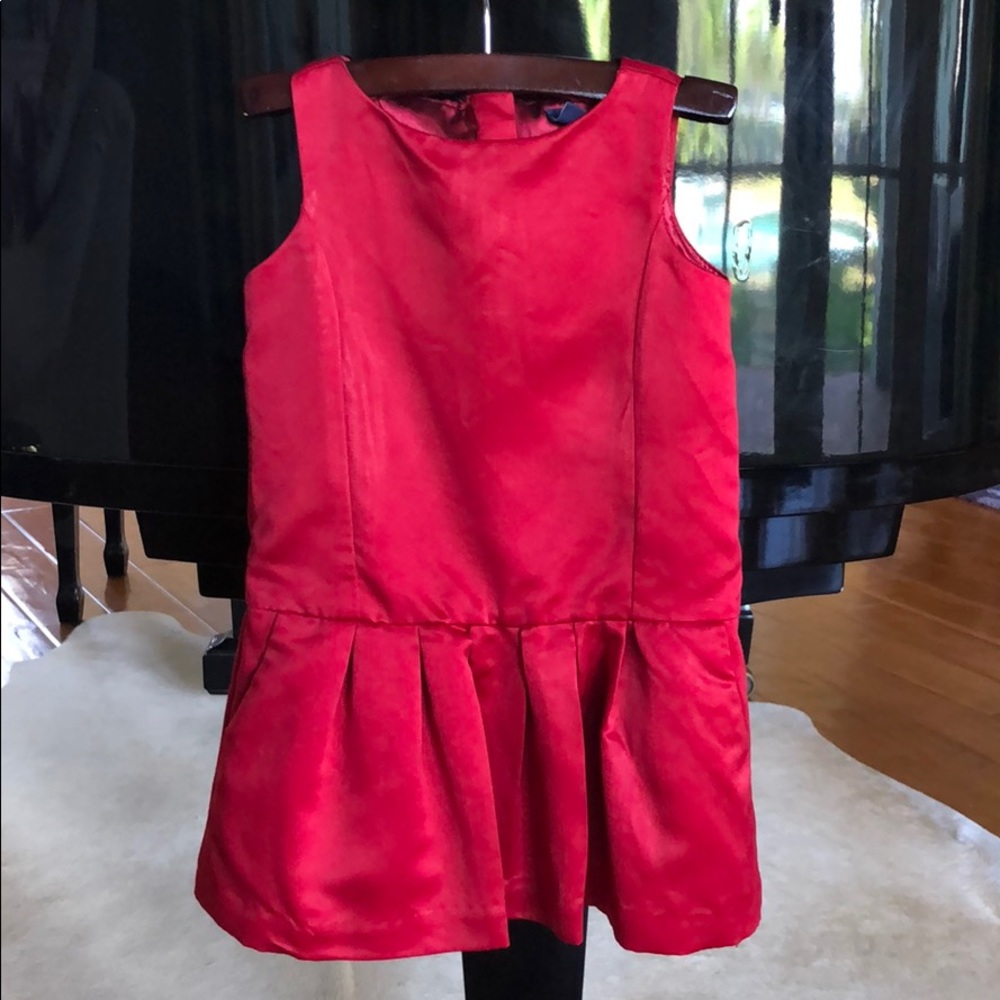 Red satin baby gap dress